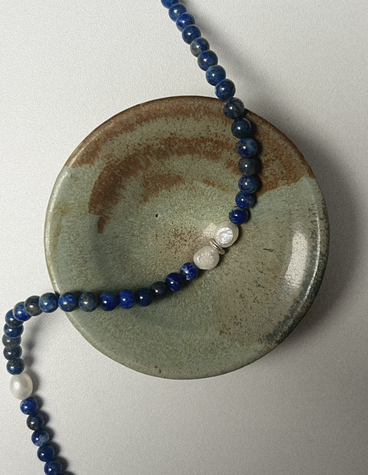 Arionne - Lapis Lazuli & Pearl Necklace