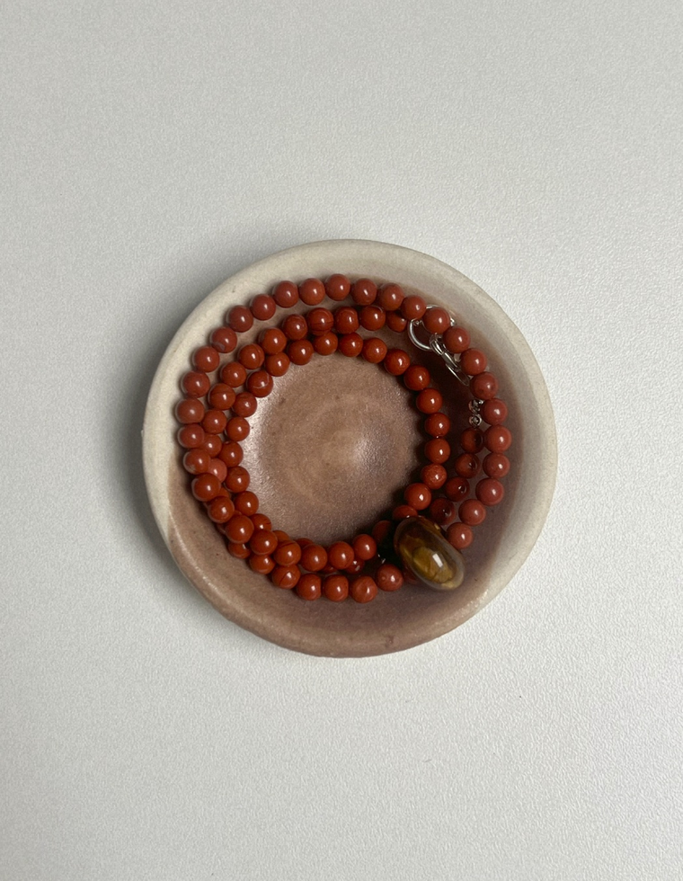 Fresco 3: red jasper movement necklace, hand-strung by Palm of Feronia, photo 2