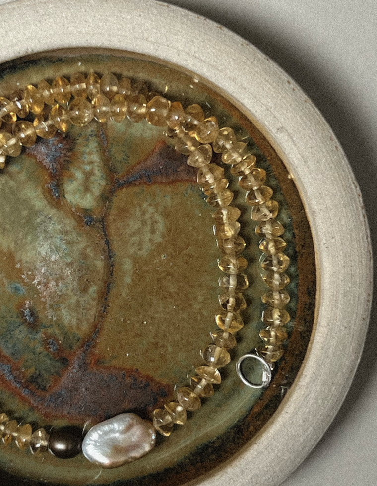 Embrin - Citrine & Pearl Necklace