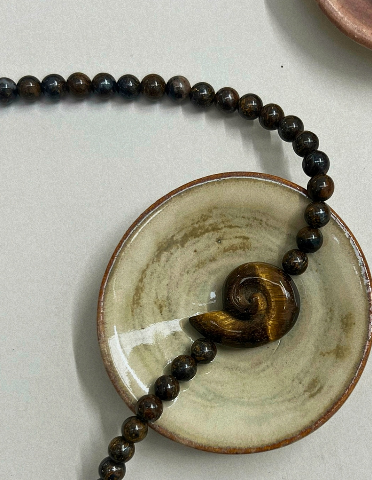 Harvest 1: bronzite whorl necklace, hand-strung by Palm of Feronia