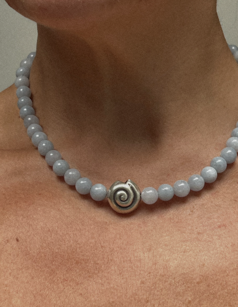 Elunor II - Aquamarine & Silver Necklace