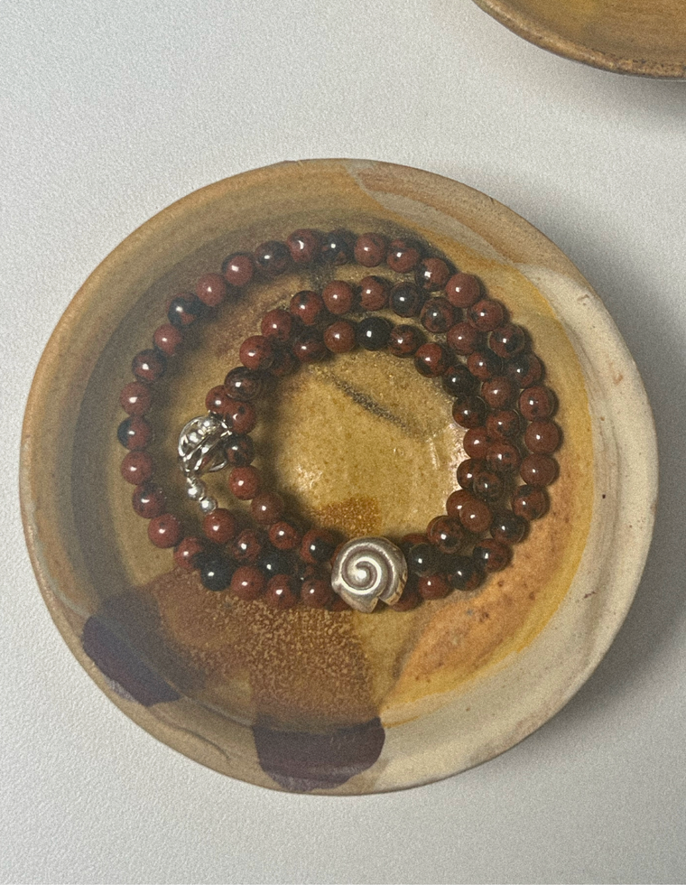 Zereth - Mahogany Obsidian Spiral Necklace
