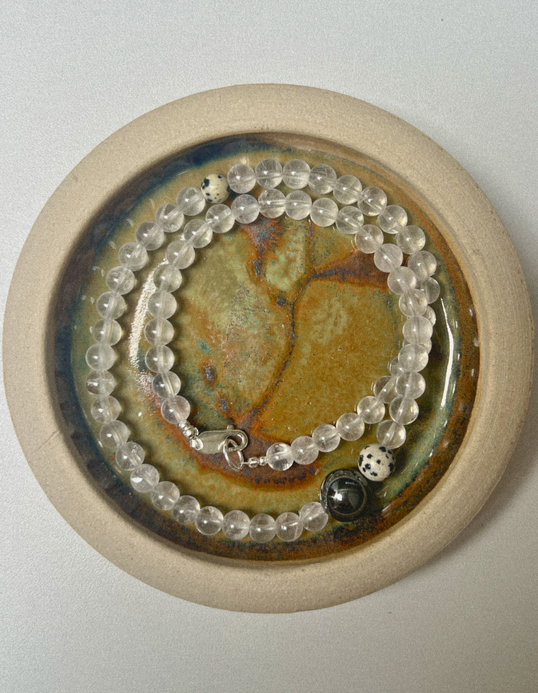 Lunirae - Clear Quartz & Dalmatian Jasper Necklace