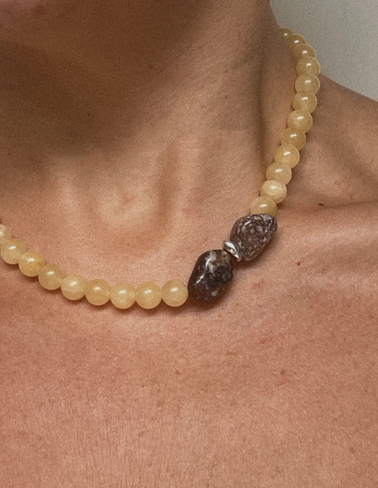 Norelda - Yellow Jade & Jasper Necklace