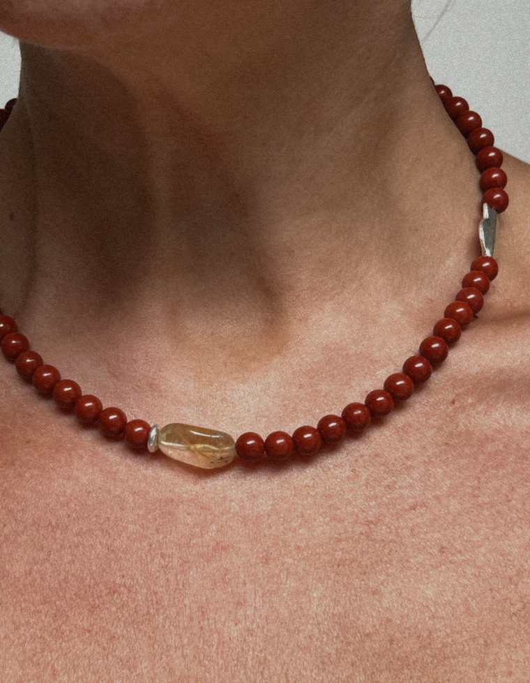 Nereli - Red Jasper & Citrine Necklace