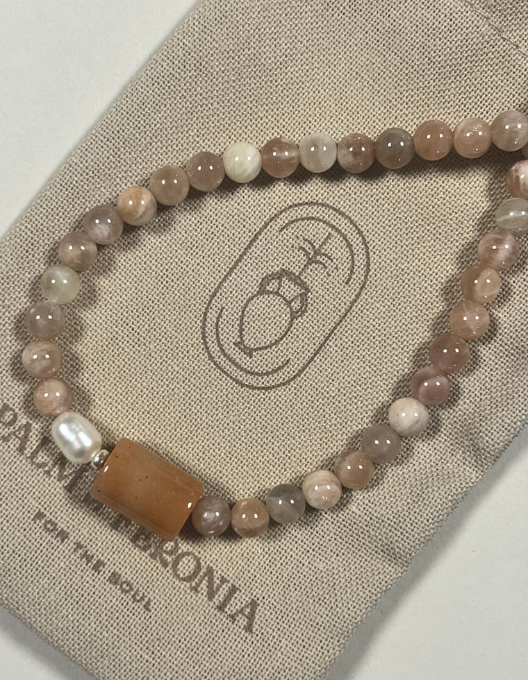 Eirene - Sunstone & Pearl Necklace