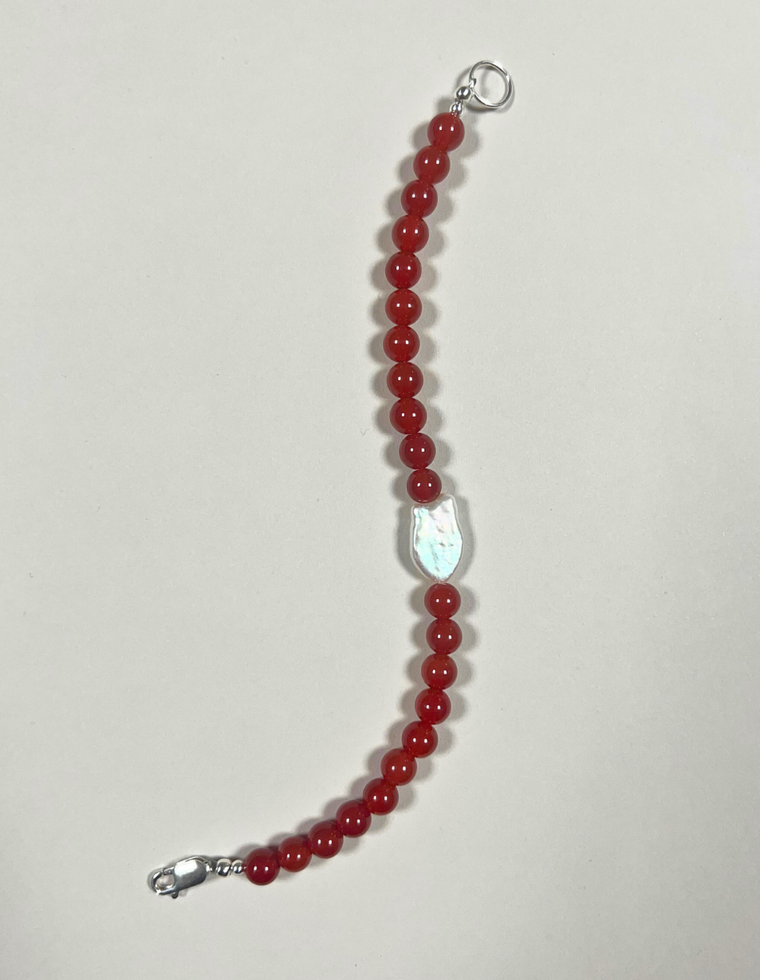 Calix - Carnelian & Pearl Bracelet