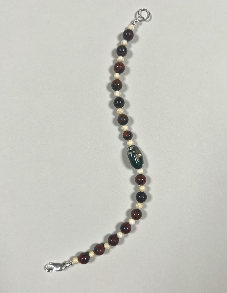 Auralis - Obsidian & Riverstone Bracelet