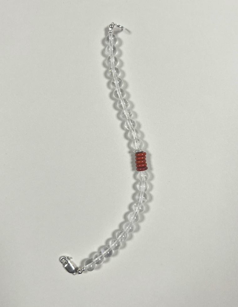 Maelen - Clear Quartz & Red jasper Bracelet