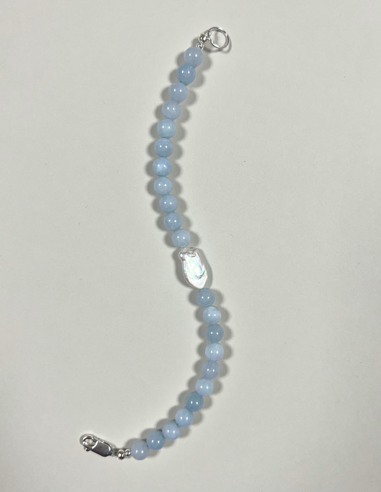 Elandra - Angelite & Pearl Bracelet