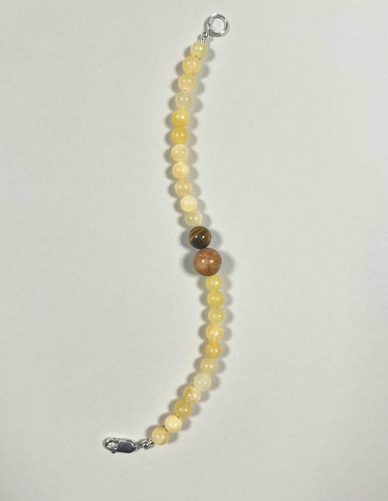 Sorelia - Aragonite & Tiger Eye Bracelet