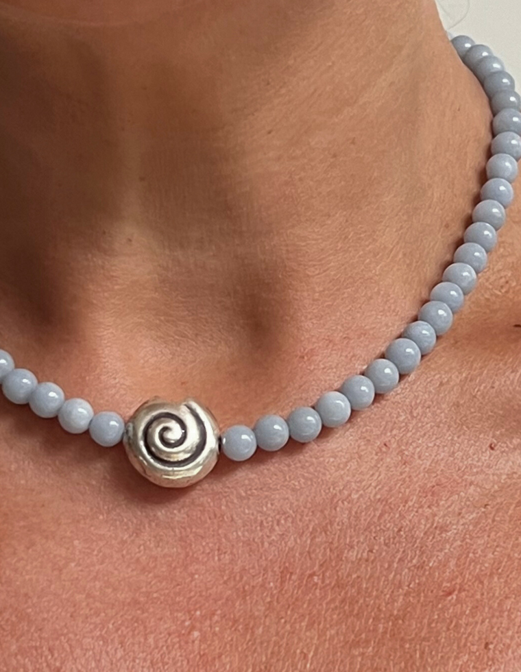 Mireth - Angelite & Pearl Necklace