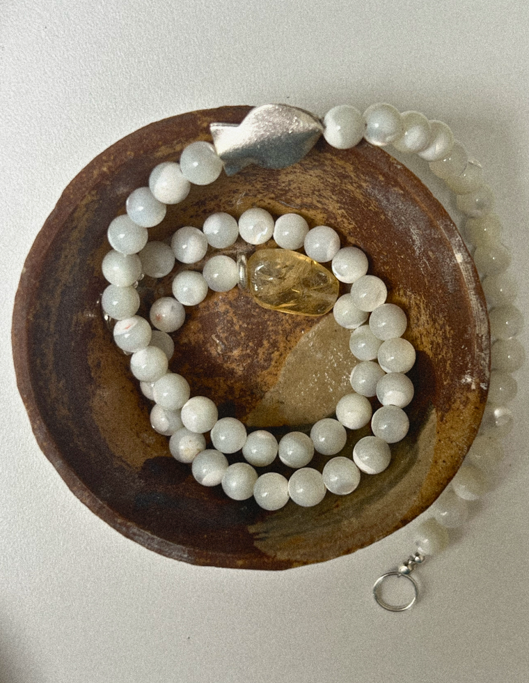 Serelith - Mother of Pearl & Citrine Necklace