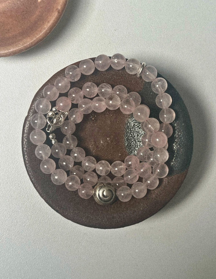 Orienne - Rose Quartz Spiral Necklace
