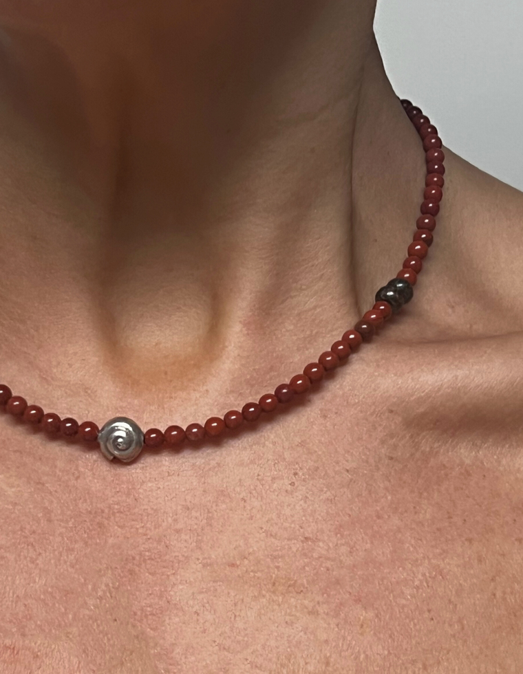 Olyria - Red Jasper & Bronzite Necklace