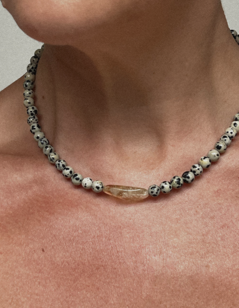 Brisa - Dalmatian Jasper & Citrine Necklace