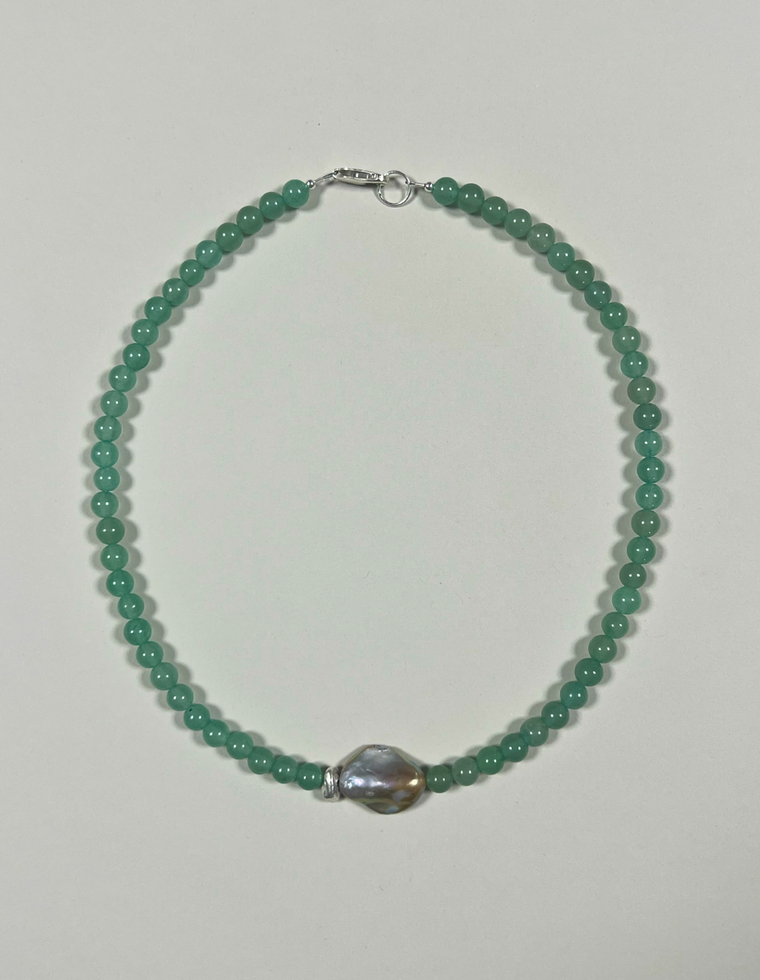 Elvenna - Aventurine & Pearl Necklace