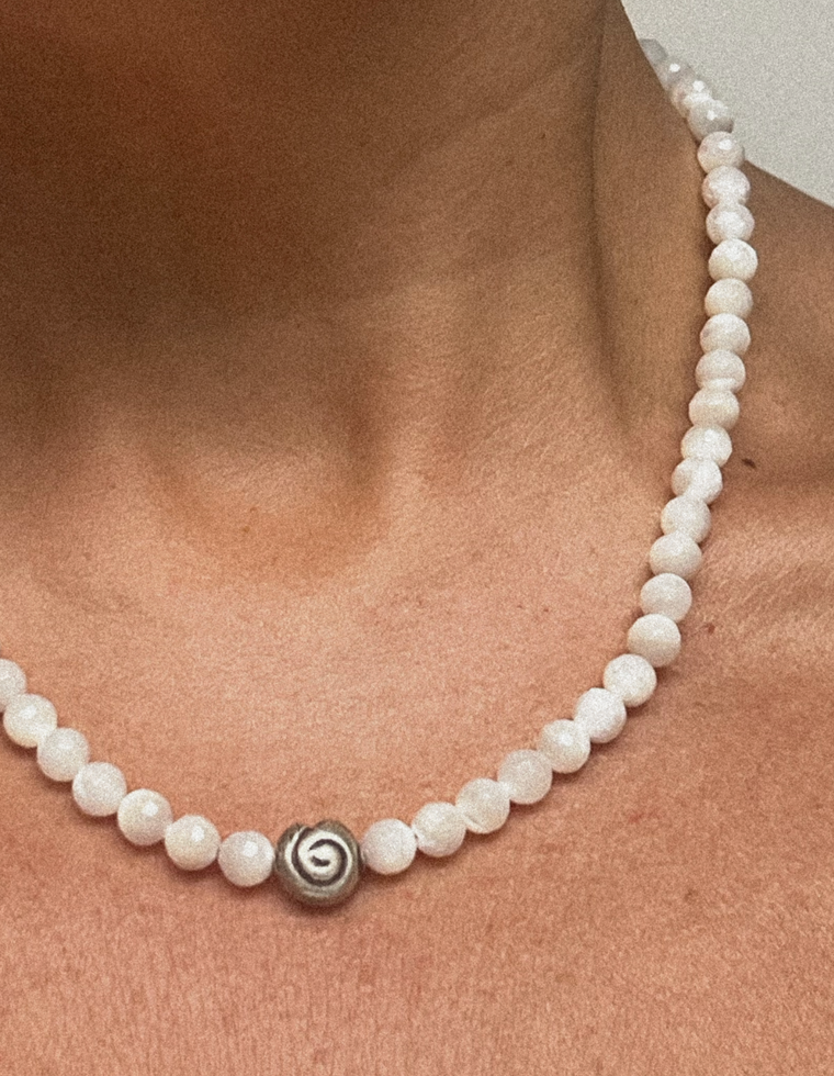 Auralis - Mother of Pearl Spiral Necklace