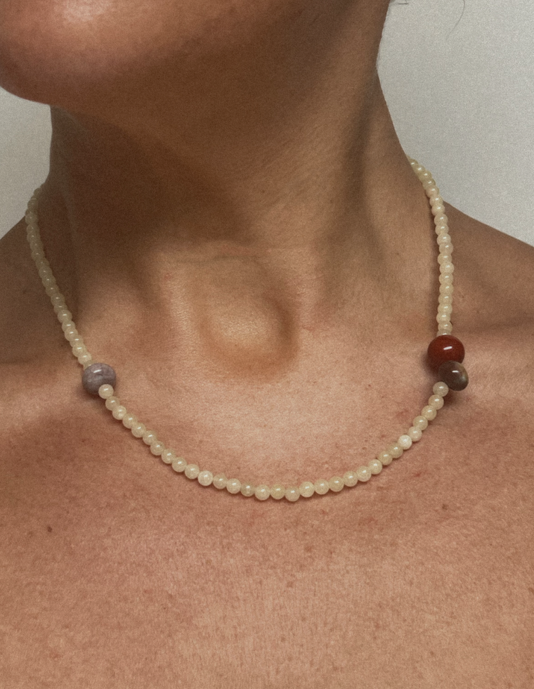 Kelitha - Yellow Jade & Ocean Jasper Necklace