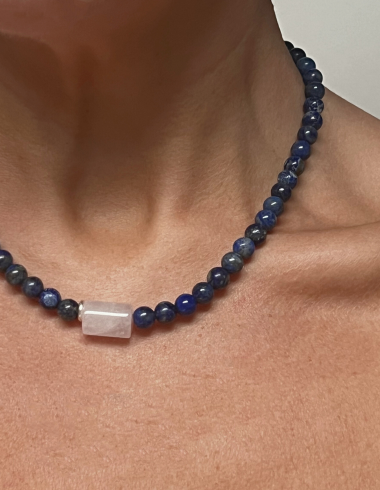 Lorienn - Lapis Lazuli & Rose Quartz Necklace