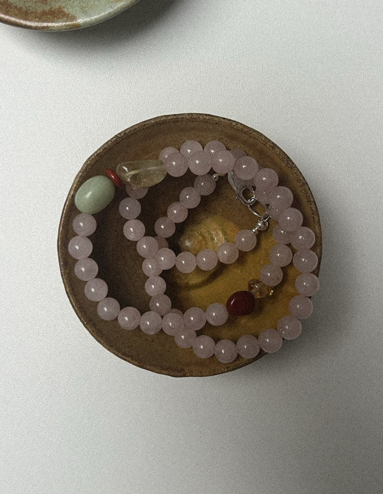 Drion - Rose Quartz & Citrine Necklace