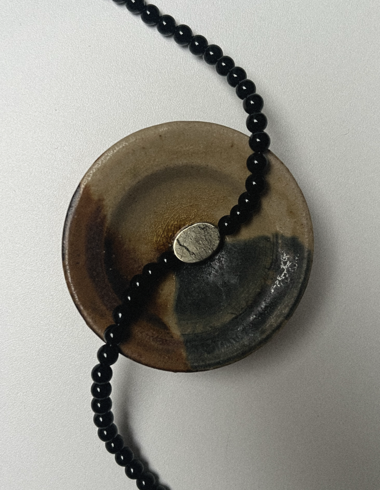 Valyra - Onyx & Pyrite Necklace