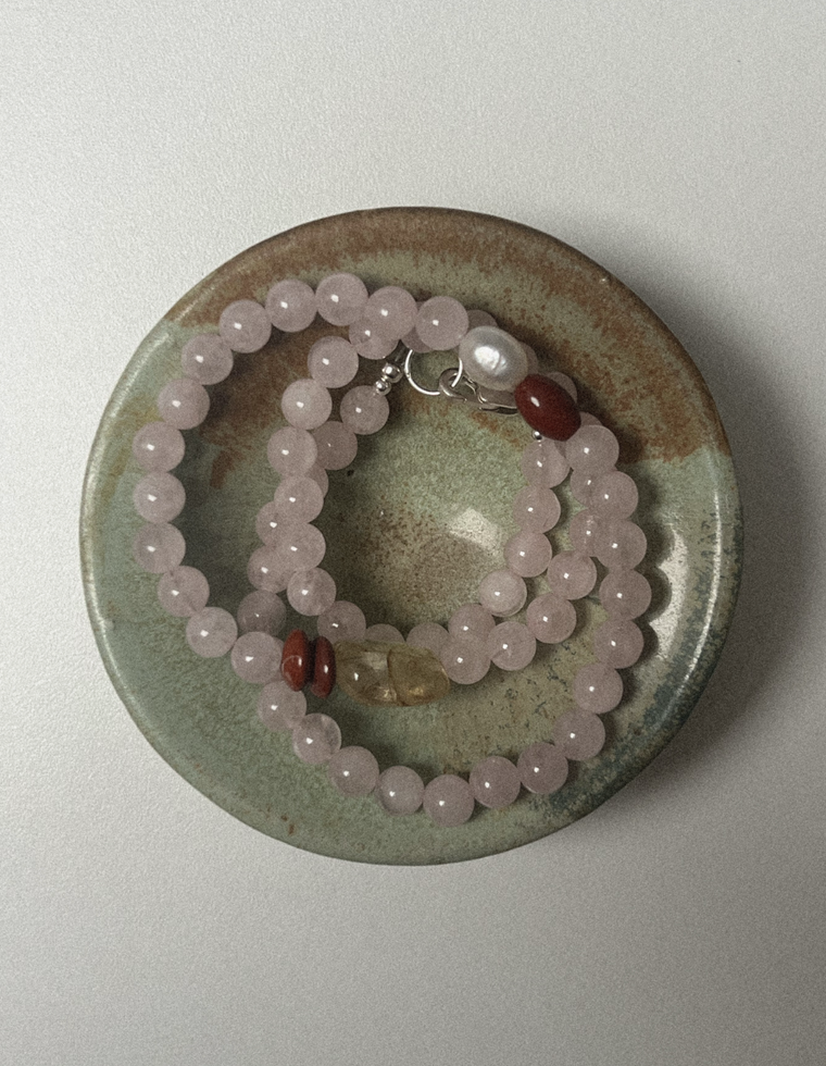 Zevrin - Rose Quartz & Citrine Necklace