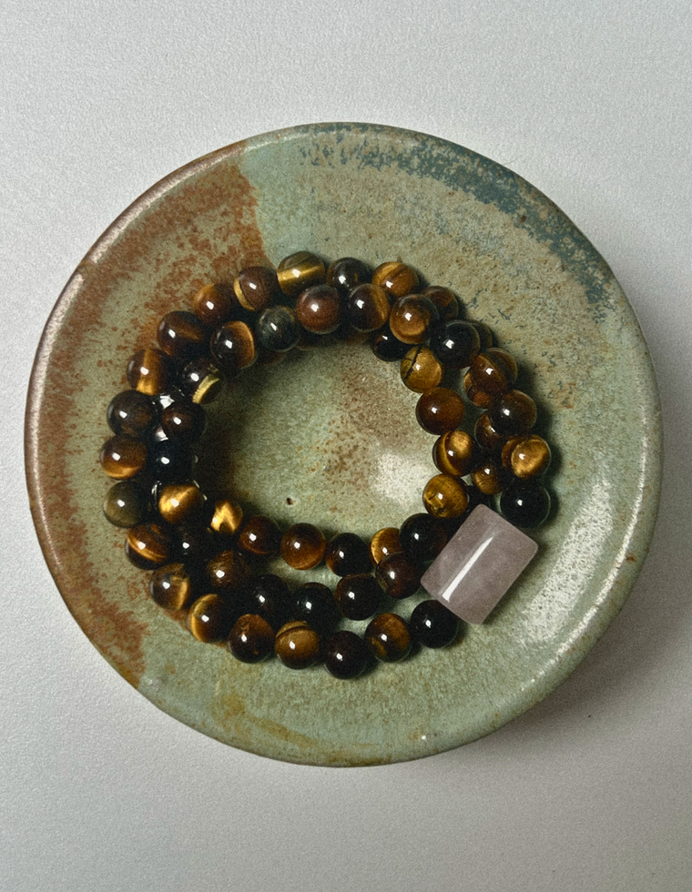 Thalyra - Tiger Eye & Rose Quartz Necklace