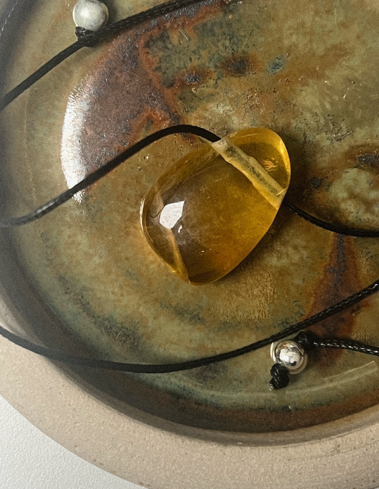 Mnemosyne II - Yellow Fluorite Forma Pendant