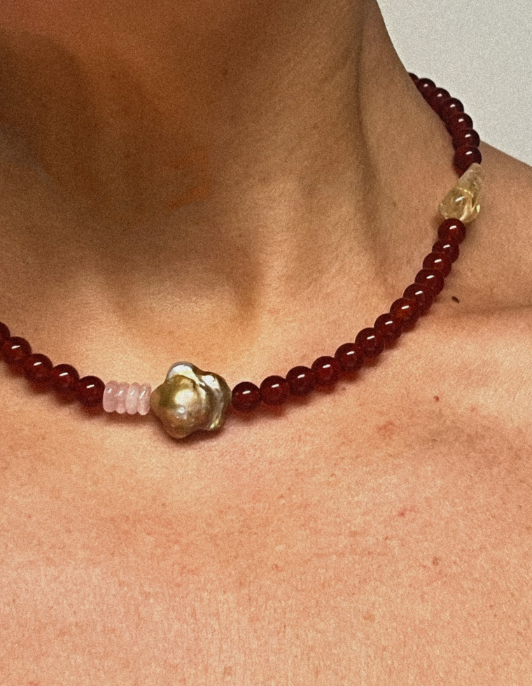 Sorvyn - Carnelian & Pearl Necklace