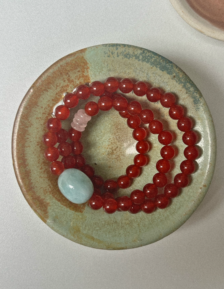 Velanthis - Carnelian & Morganite Necklace