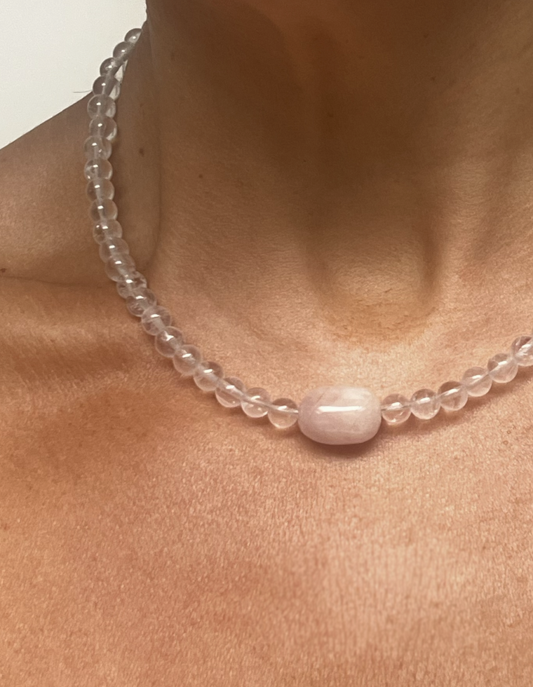 Soralyn - Clear Quartz & Morganite Necklace