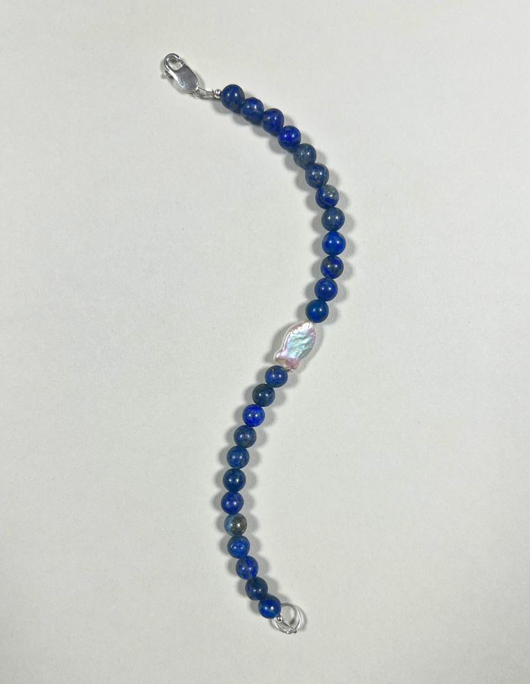 Calyra - Lapis Lazuli & Pearl Bracelet