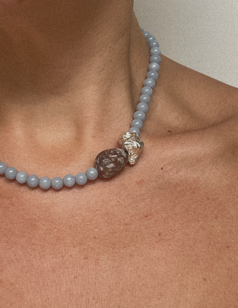 Selvene - Angelite and Exotica Jasper Necklace