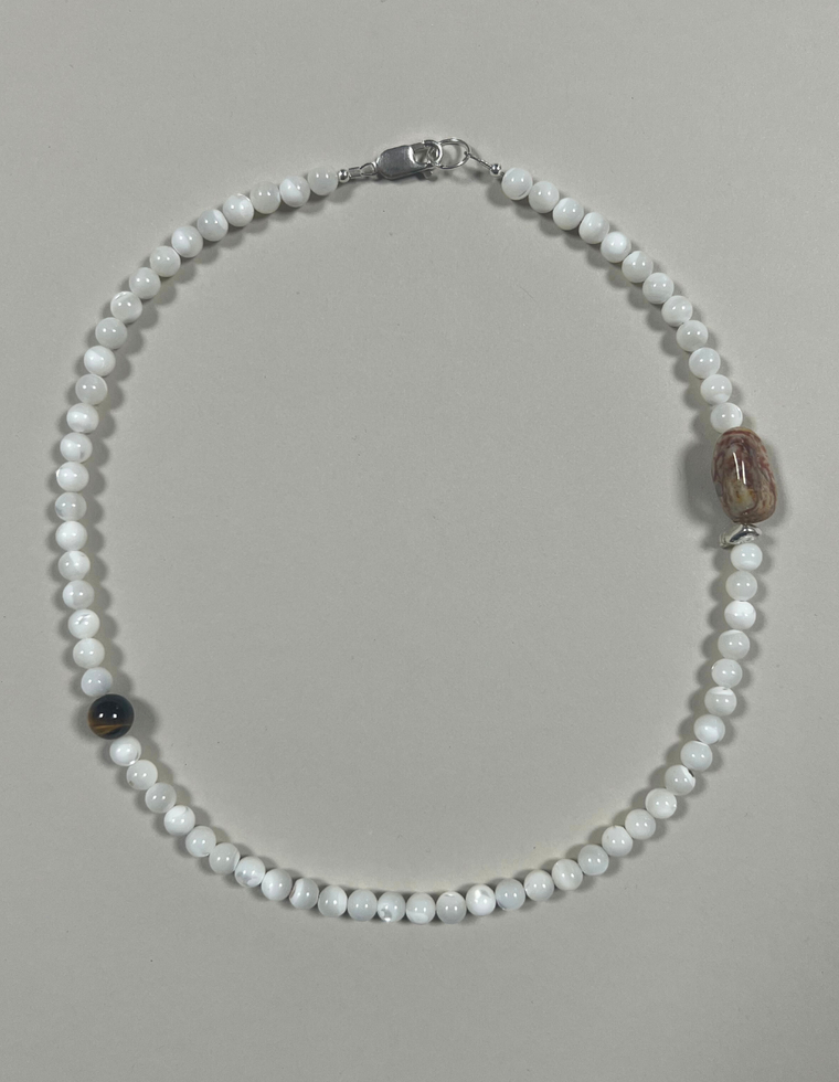 Isenora - Mother of Pearl & Jasper Necklace
