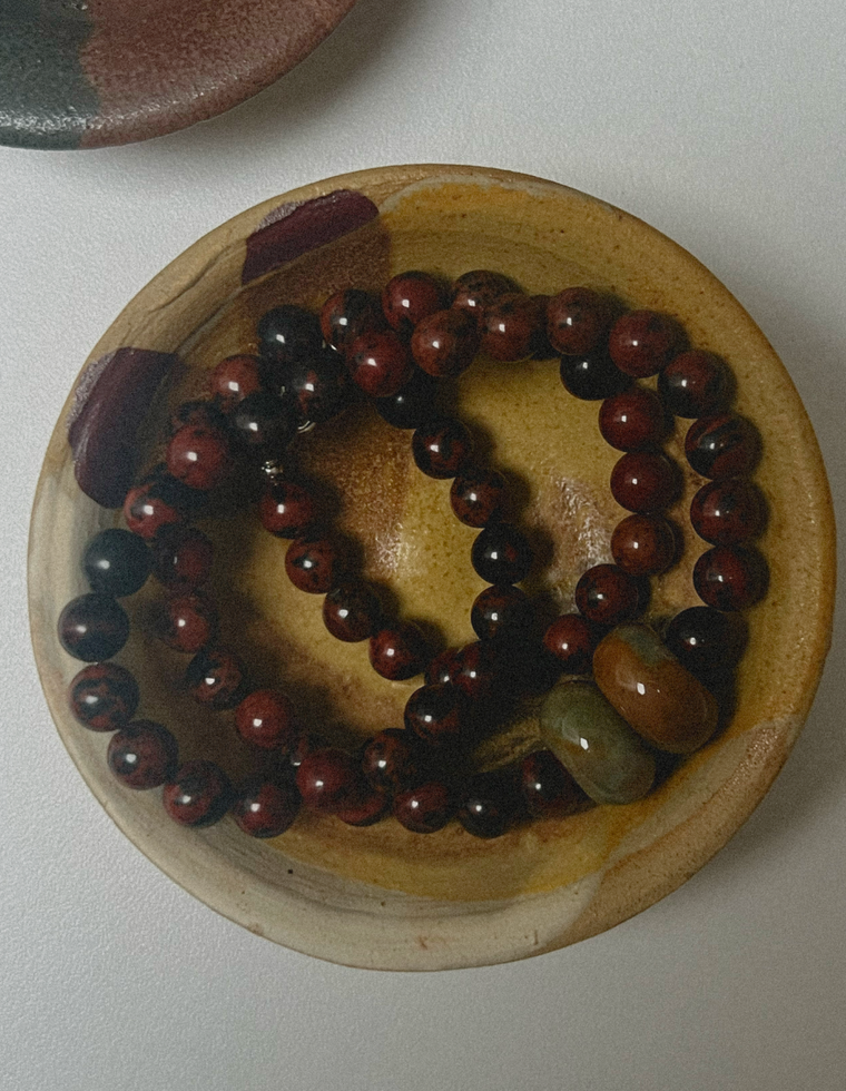 Cireya - Mahogany Obsidian & Indian Agate Necklace