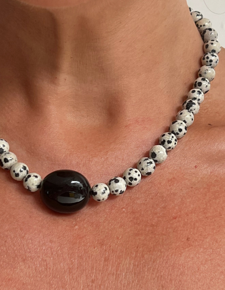 Ravienne - Dalmatian Jasper & Onyx Necklace