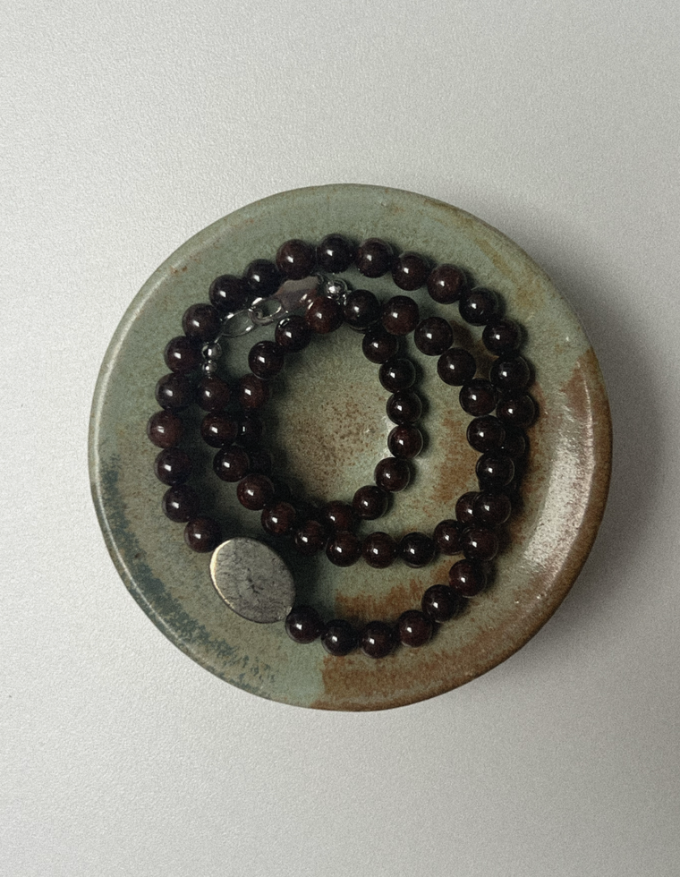 Melthra - Garnet & Pyrite Necklace
