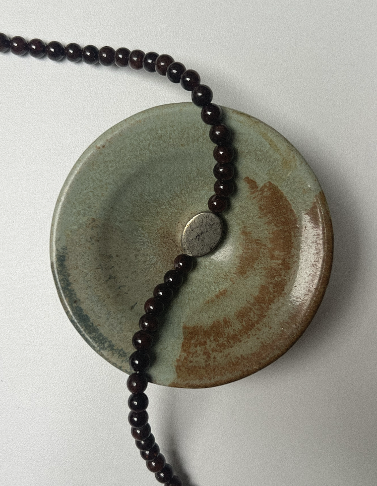 Melthra - Garnet & Pyrite Necklace