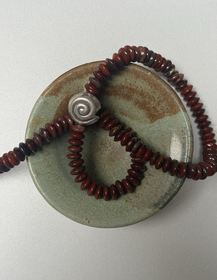 Aureliae - Brecciated Jasper Spiral Necklace