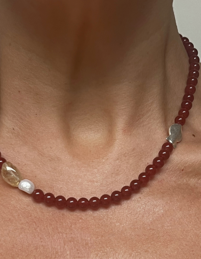 Orphelya - Carnelian & Citrine Necklace