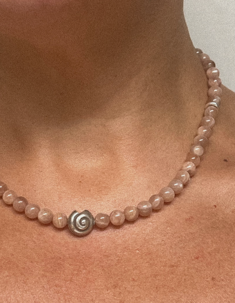 Solenith - Sunstone Spiral Necklace