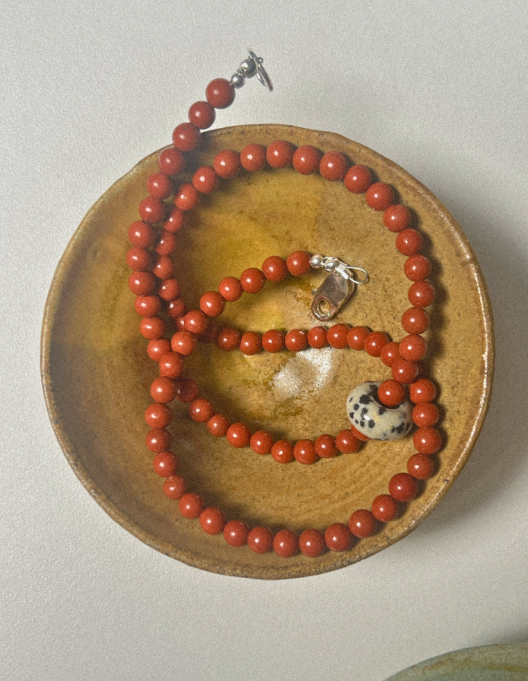 Marosia - Red & Dalmatian Jasper Necklace