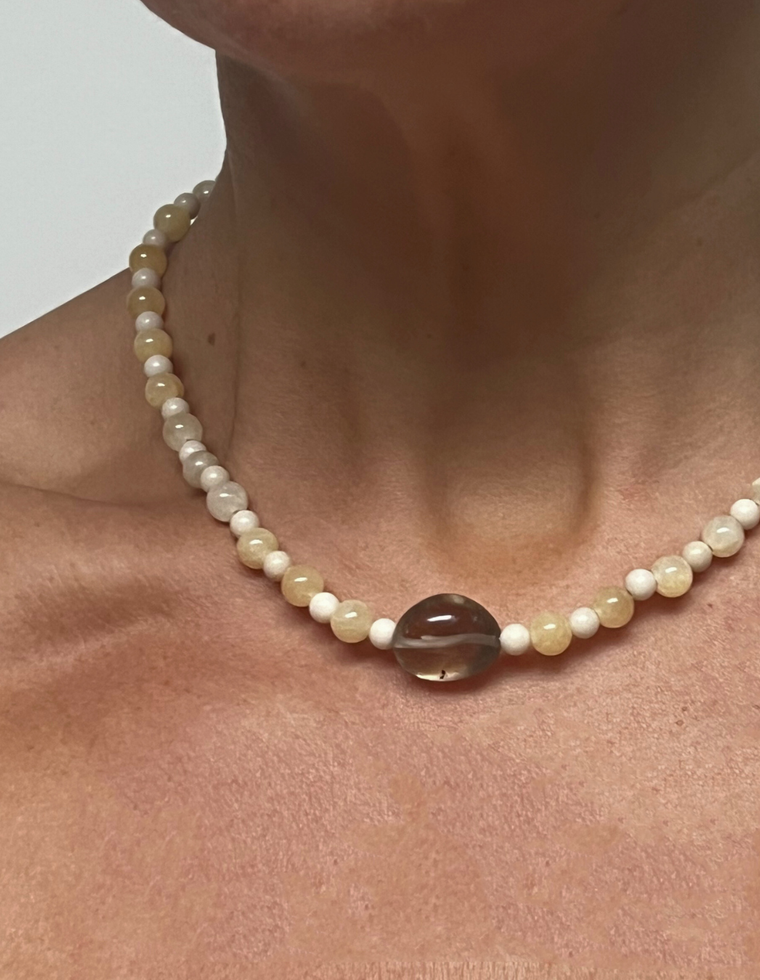Lytheris - Riverstone & Yellow Jade Necklace