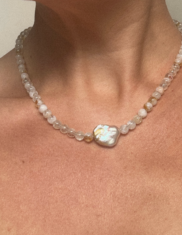 Elowyn - Quartz & Pearl Necklace