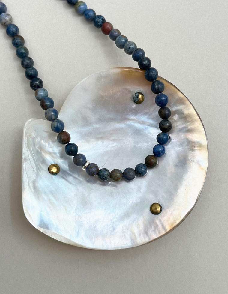 Still 11: dumortierite necklace, hand-strung by Palm of Feronia