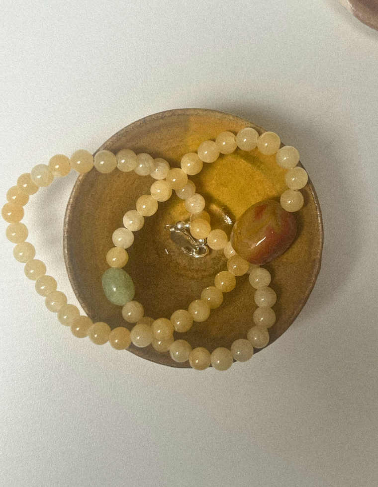 Cylira - Yellow Jade & Mookaite Jasper Necklace
