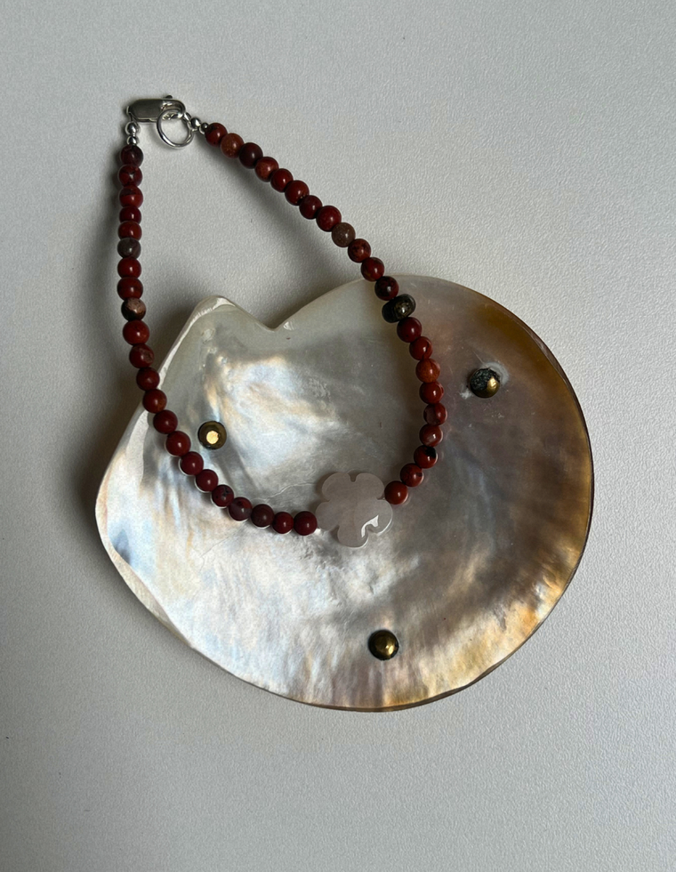 Solstice 16 - Red Jasper Fleur Anklet