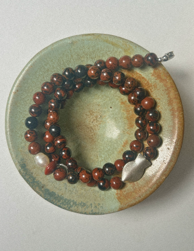 Thaliora - Mahogany Obsidian & Jasper Necklace