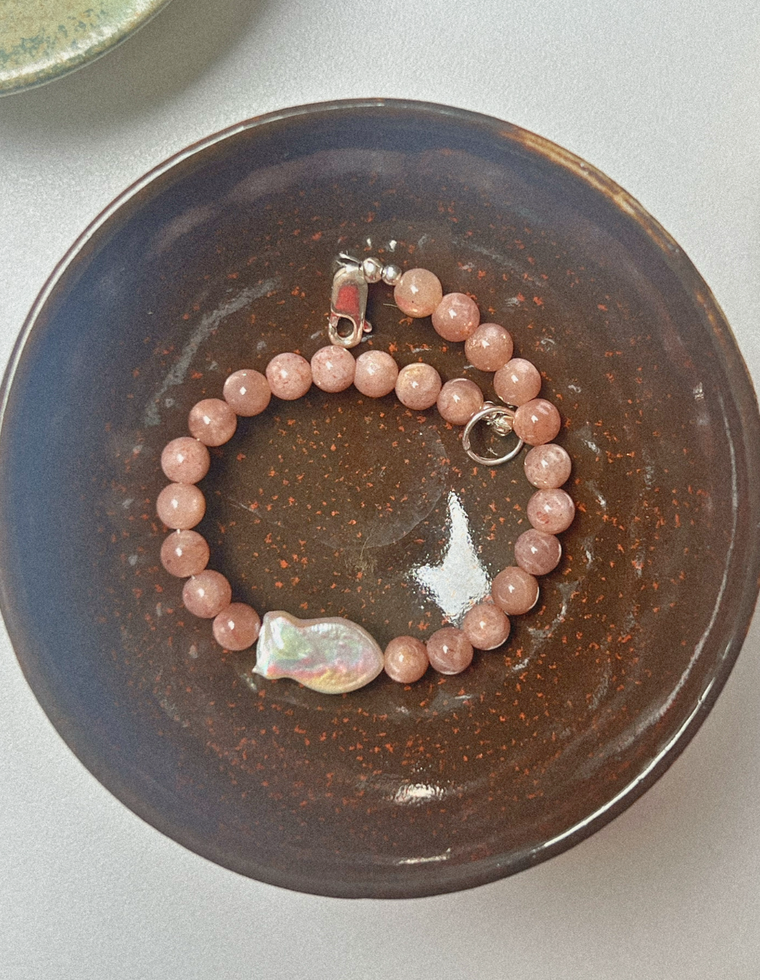 Solara - Sunstone & Pearl Bracelet